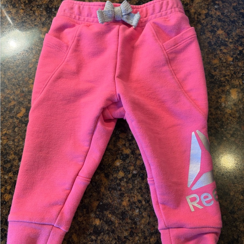 Reebok Kids Bright Pink Sweatpants with Logo